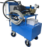 Hot water pressure washer fully electric industrial belt drive